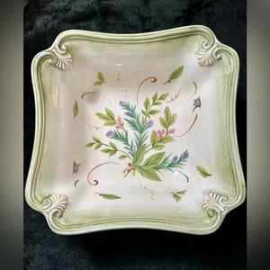 LENOX COLORE ROSEMARY & HERB SCALLOPED EDGE SERVING BOWL